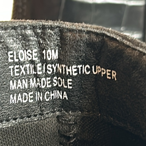 NWT Rouge Black Suede Black Booties With Zippers Faux Alligator On Heel SIZE 10M - Picture 6 of 7